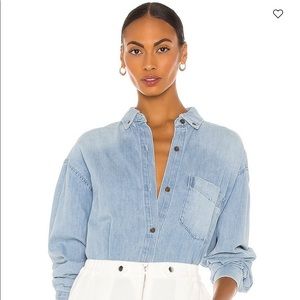 WeWoreWhat boyfriend fit denim shirt